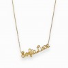 Necklace with wire name in 925 silver, 18k gold plated and zircon pavé symbol