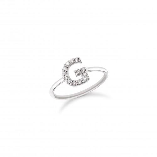 Anello con store lettera brillantini